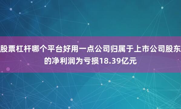 股票杠杆哪个平台好用一点公司归属于上市公司股东的净利润为亏损18.39亿元